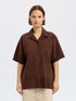 Selected Femme Sophie 2/4 suede shirt chestnut